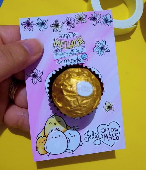 Cartão com Ferrero Rocher- Dia das Mães