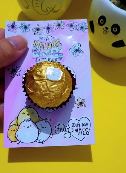 Cartão com Ferrero Rocher- Dia das Mães
