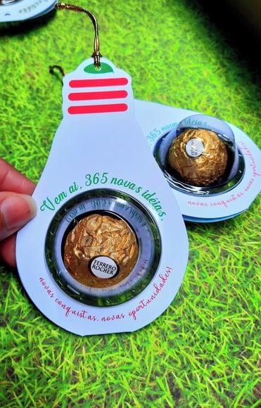Cartão com Ferrero Rocher- Mimo de Boas Festas