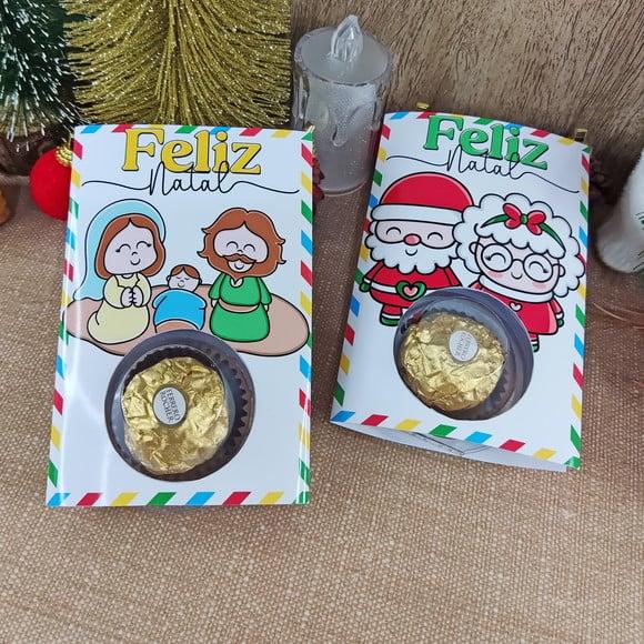 Cartão com Ferrero Rocher- Natal