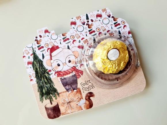 Cartão com Ferrero Rocher- Natal