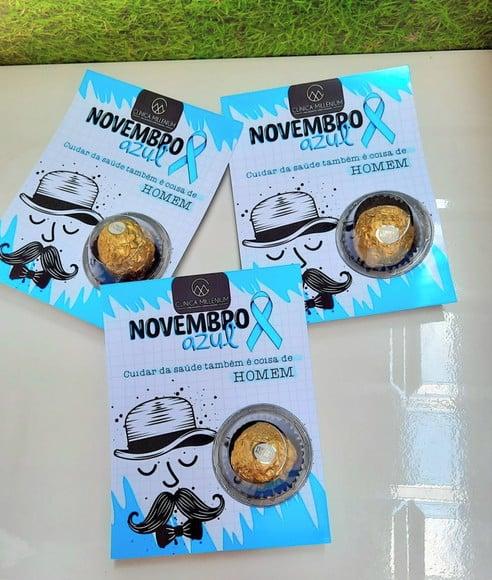 Cartão com Ferrero Rocher- Novembro Azul