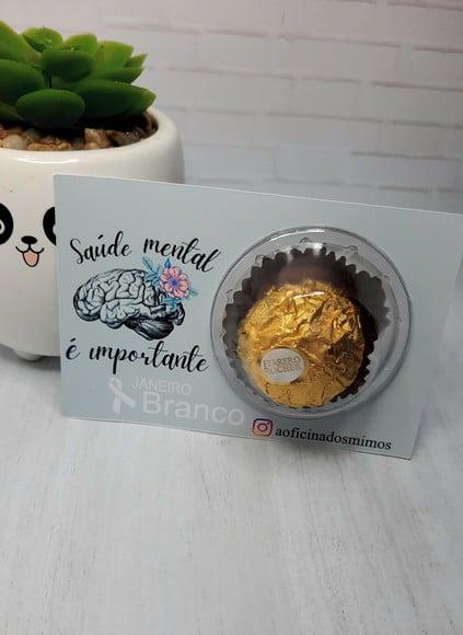Cartão com Ferrero Rocher- Saúde Mental/ Janeiro Branco