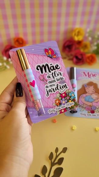 Cartão com Gloss Labial- Dia das Mães