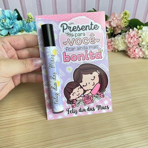 Cartão com Gloss Labial- Dia das Mães