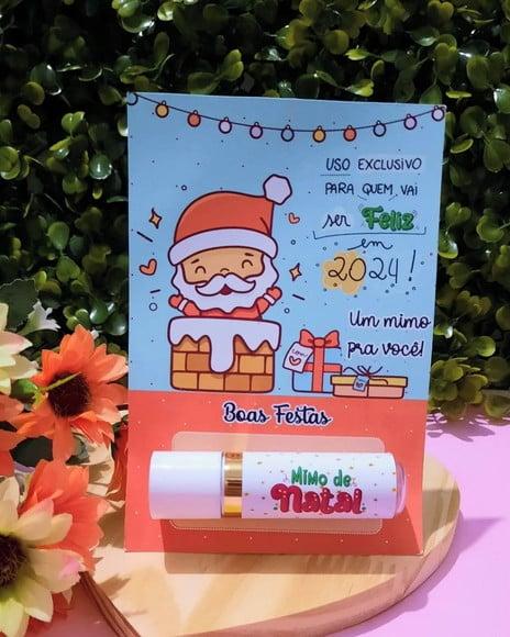Cartão com Hidratante Labial (manteiga de Cacau)- Natal