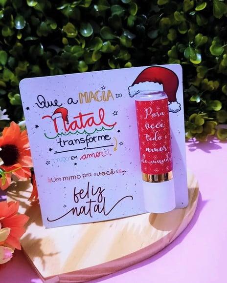 Cartão com Hidratante Labial (manteiga de Cacau)- Natal