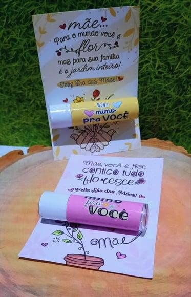 Cartão com Hidratante Labial(manteiga de Cacau)-dia das Mães