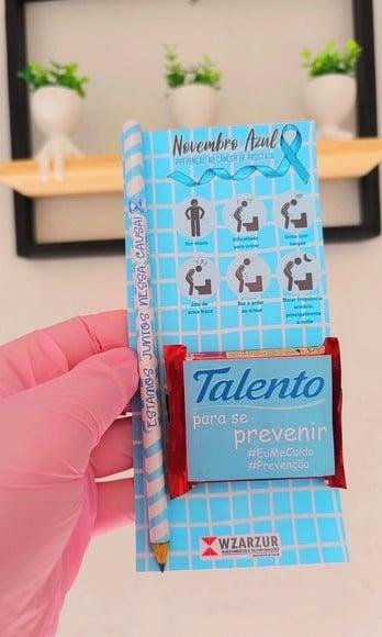 Cartão com Lápis e Mini Talento- Novembro Azul
