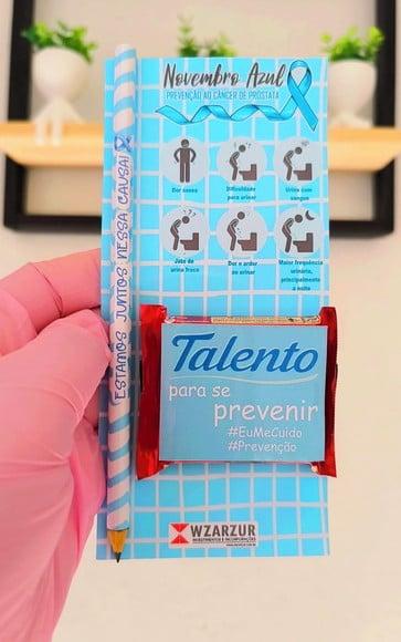 Cartão com Lápis e Mini Talento- Novembro Azul