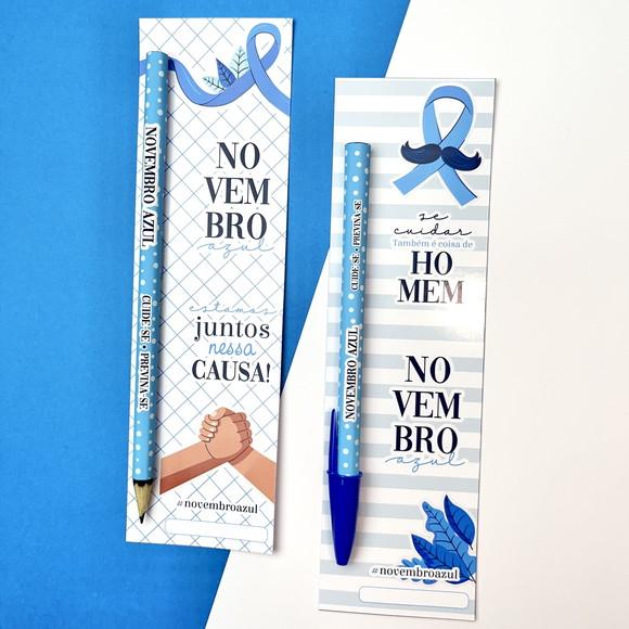 Cartão com Lápis ou Caneta- Novembro Azul
