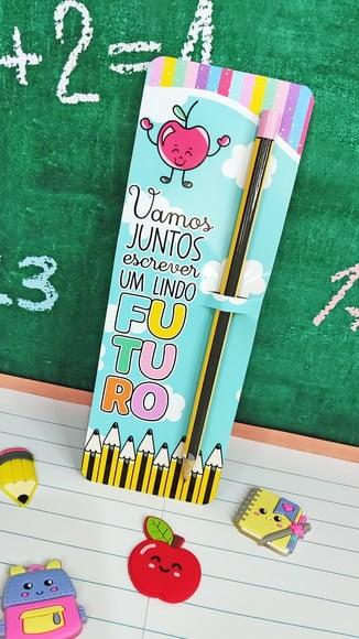 Cartão com Lápis- Volta as Aulas