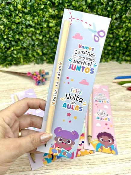 Cartão com Lápis- Volta as Aulas