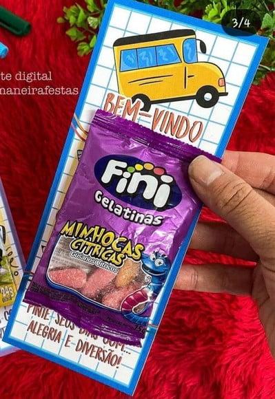 Cartão com Mini Fini- Volta as Aulas