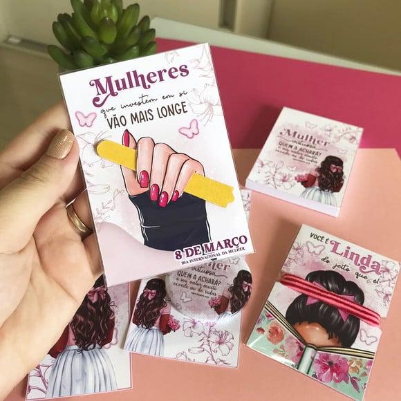 Cartão com Mini Lixa- Dia da Mulher