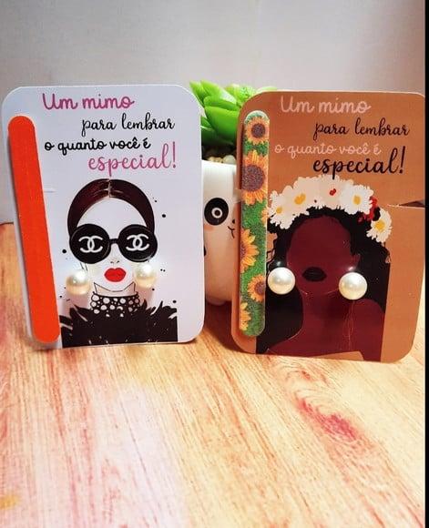 Cartão com Mini Lixa e Brinco