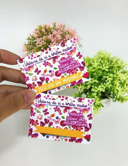 Cartão com Mini Lixa- Dia da Mulher