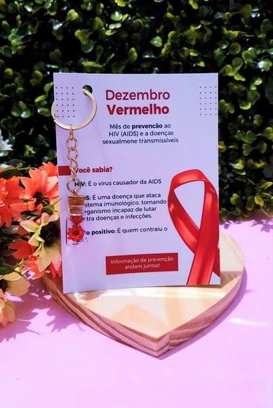 Cartão e Chaveirinho com Florzinha Sempre Viva