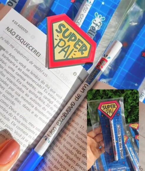 Cartão Marcador de Página com Caneta- Dia dos Pais