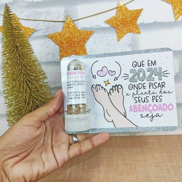 Cartão e Tubete com Escalda Pés- Boas Festas