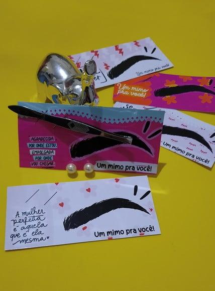 Dia da Mulher- Card com Pinça e Brinco