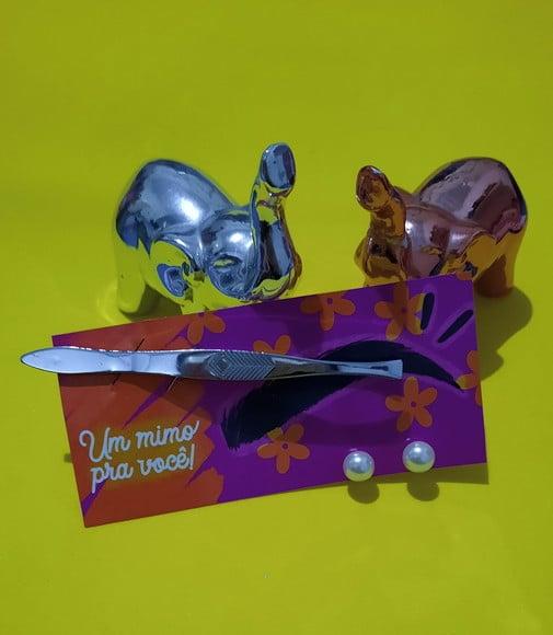 Dia da Mulher- Card com Pinça e Brinco