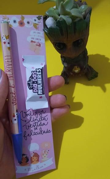 Dia da Mulher- Cartão com Caneta e Balinha