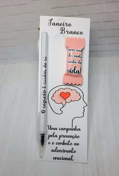 Janeiro Branco- Card com Caneta e Balinha
