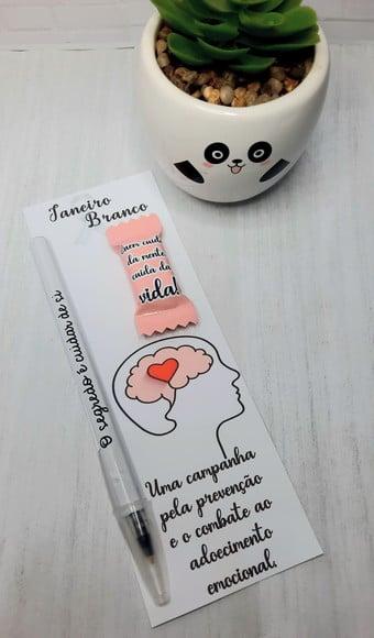 Janeiro Branco- Card com Caneta e Balinha