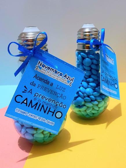 Lâmpada Baleiro com Chocolates- Novembro Azul
