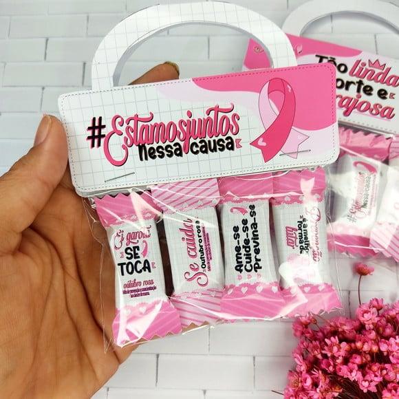 Lapela com 4 Balinhas- Outubro Rosa