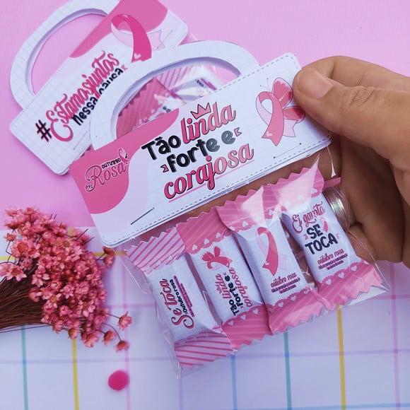 Lapela com 4 Balinhas- Outubro Rosa