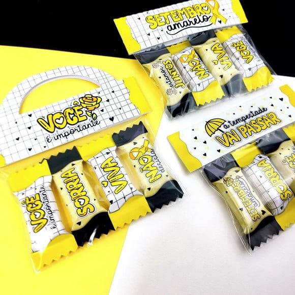 Lapela com 4 Balinhas- Setembro Amarelo -leia Descrição!