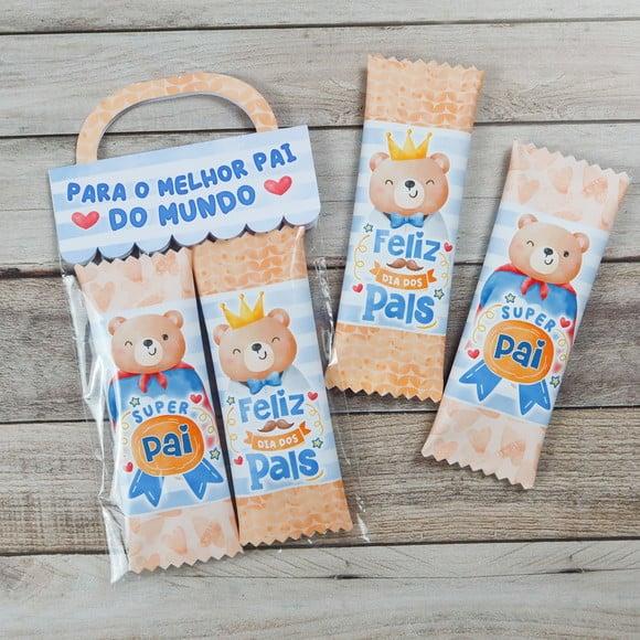 Lapela com Duas Barrinhas de Chocolate 20gr - Dia dos Pais