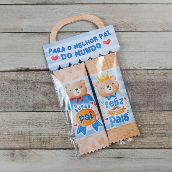 Lapela com Duas Barrinhas de Chocolate 20gr - Dia dos Pais