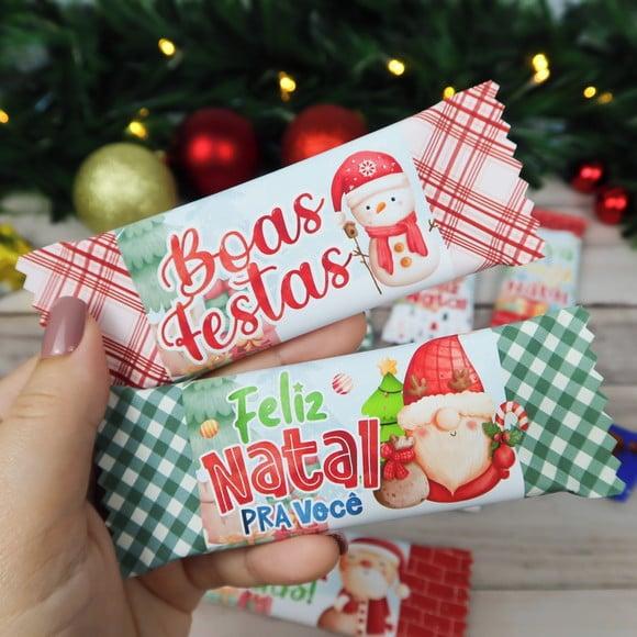 Lapela com Duas Barrinhas de Chocolates 20 Gr - Natal