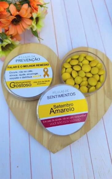 Latinha com Coloreti (chocolate)- Setembro Amarelo