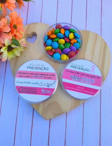 Latinha com Coloreti (chocolate)- Outubro Rosa