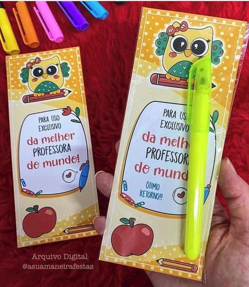 Marca Página com Marca Texto- Mimo Professor