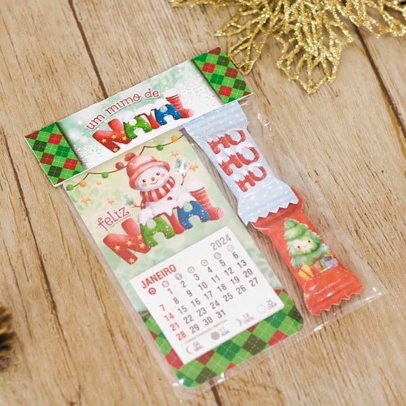 Mini Calendário com Imá e 2 Balinhas- Natal