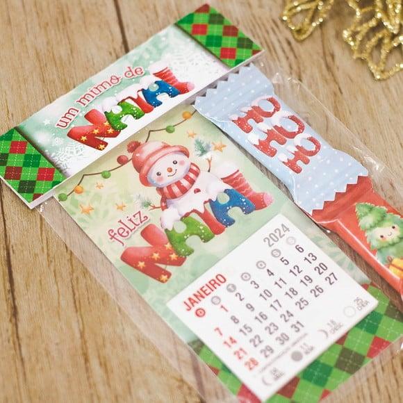 Mini Calendário com Imá e 2 Balinhas- Natal