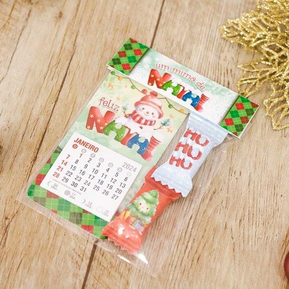 Mini Calendário com Imá e 2 Balinhas- Natal
