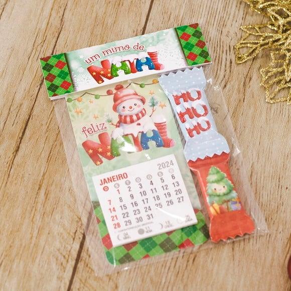 Mini Calendário com Imá e 2 Balinhas- Natal
