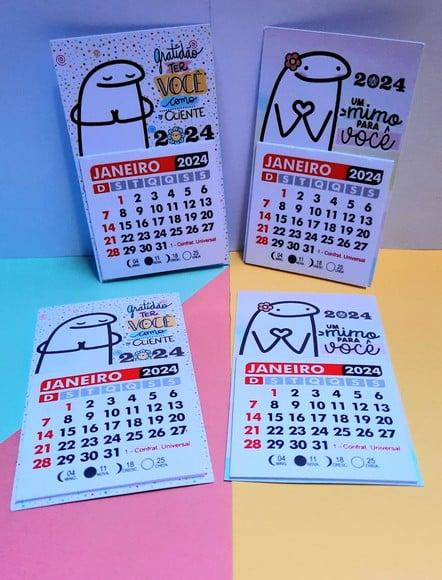 Mini Calendário com Imã- Flork 2024