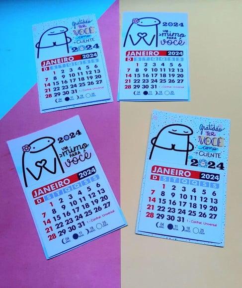 Mini Calendário com Imã- Flork 2024
