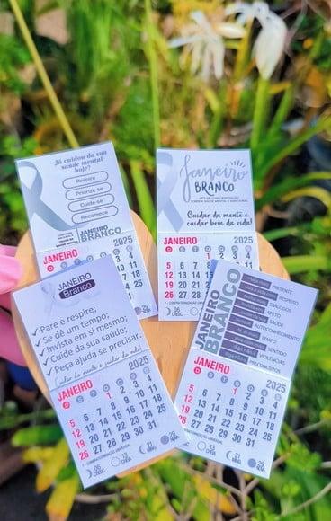 Mini Calendário com Imã- Janeiro Branco