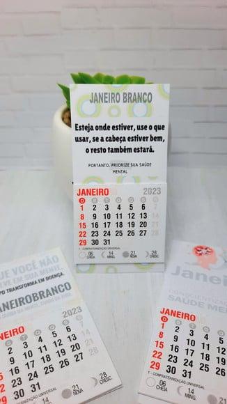 Mini Calendário com Imã- Janeiro Branco/ Saúde Mental
