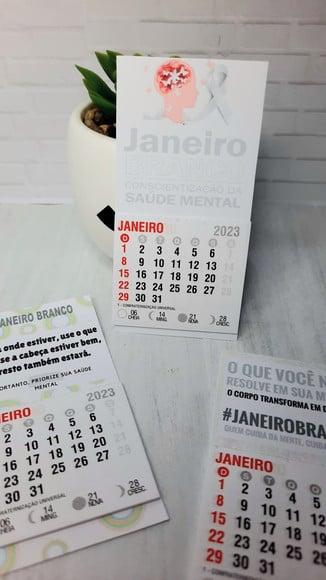 Mini Calendário com Imã- Janeiro Branco/ Saúde Mental