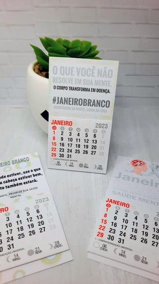 Mini Calendário com Imã- Janeiro Branco/ Saúde Mental