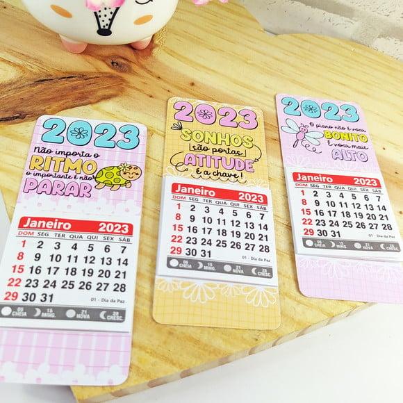 Mini Calendário de Geladeira com Imã